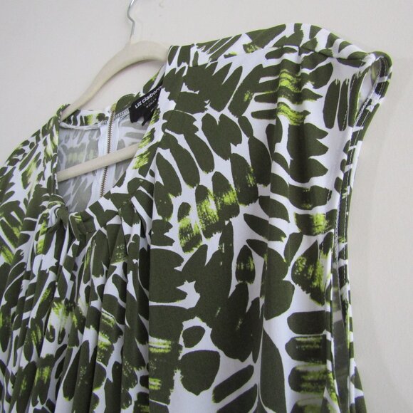 Liz Clairborne Career Women's Printed Top 1X Green Work Office Business Office - Picture 5 of 10